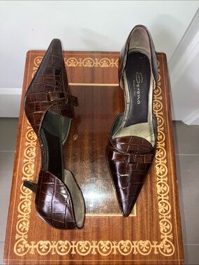New Serena Croc Style leather brown NWD